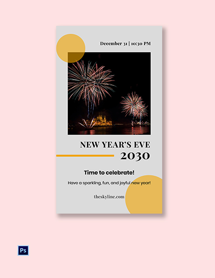 Free New Year's Eve Instagram Story Template to Edit Online