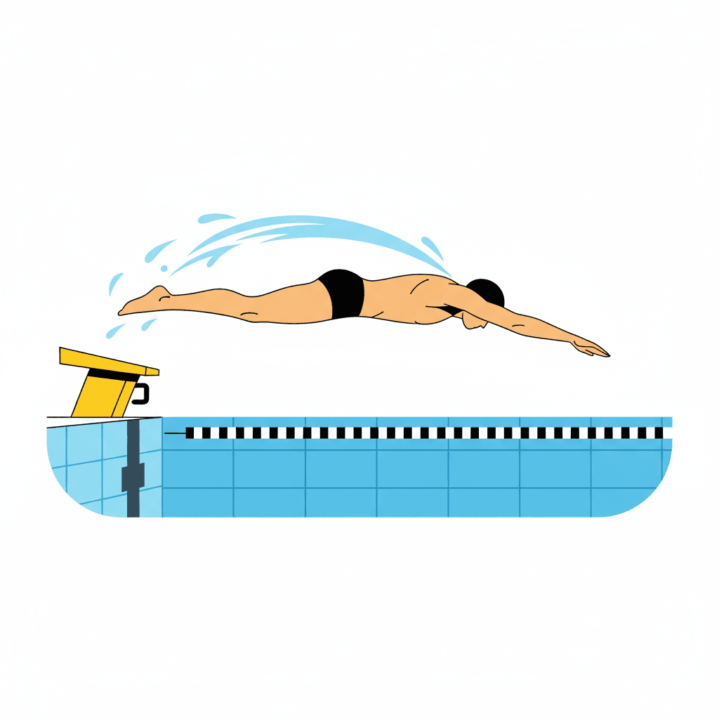 Free Diving Start Swimming Clipart Template to Edit Online