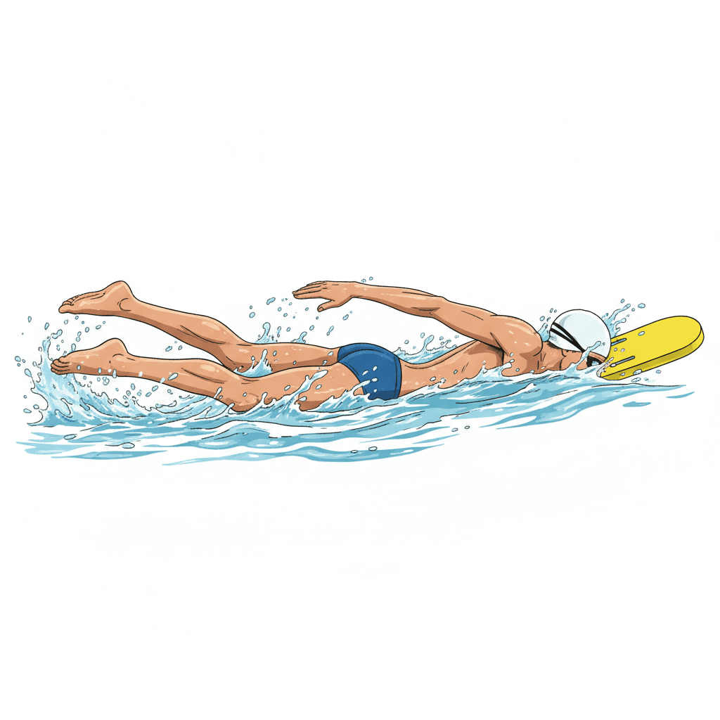 Free Kicking Board Swimming Clipart Template to Edit Online