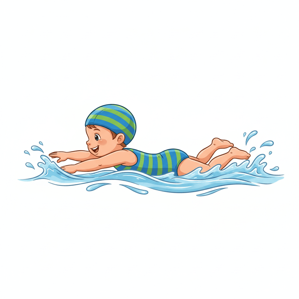 Free Toddler Swimming Clipart Template to Edit Online