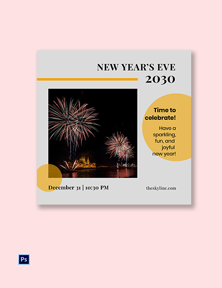 Free New Year's Eve Linkedin Post Template to Edit Online