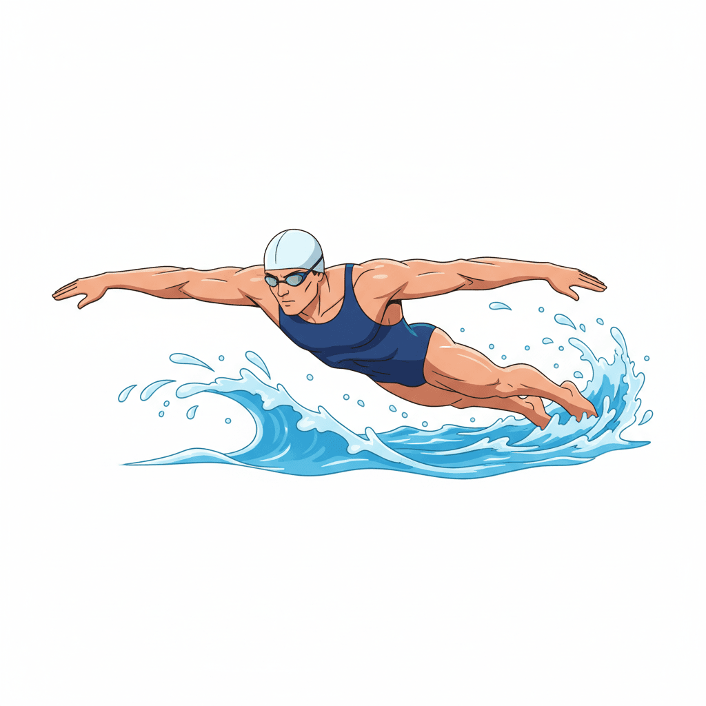 Free Male Swimmer Clipart Template to Edit Online
