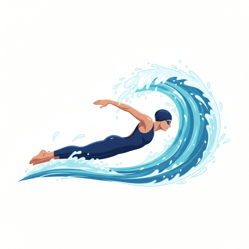 Free Wave Splash Swimming Clipart Template to Edit Online