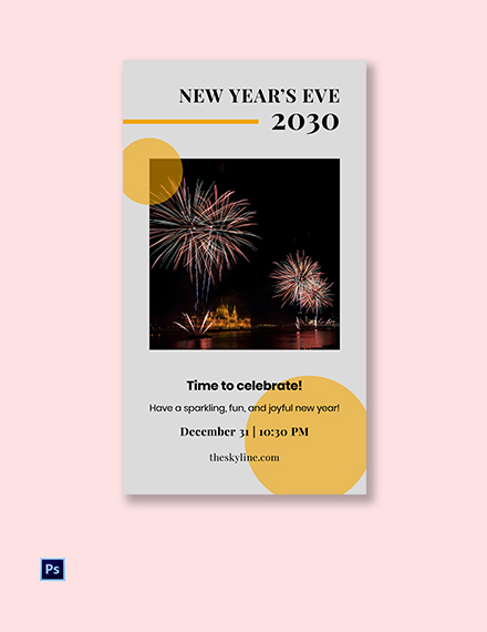 Free New Year's Eve Snapchat Geofilter Template to Edit Online