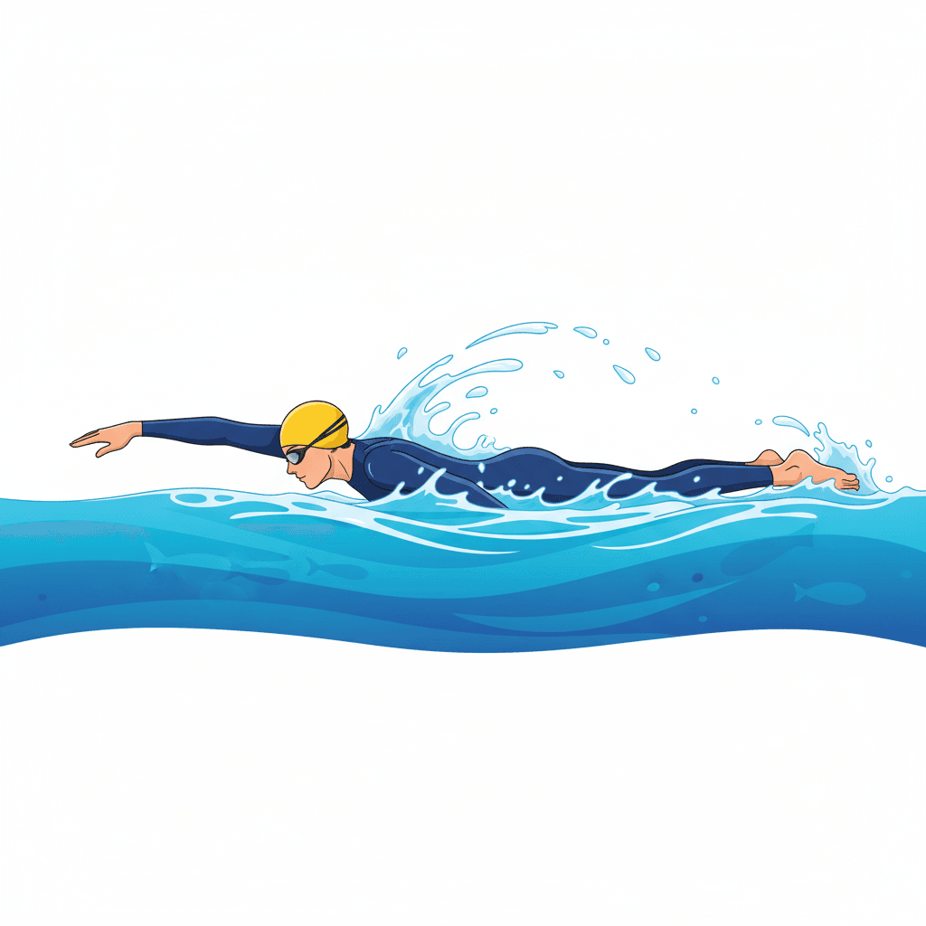 Free Open Water Swimming Clipart Template to Edit Online