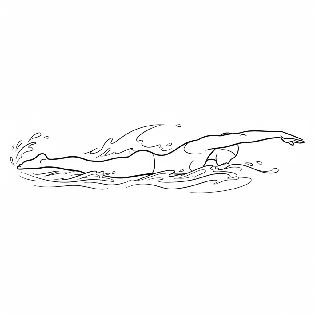 Free Minimal Swimming Outline Clipart Template to Edit Online