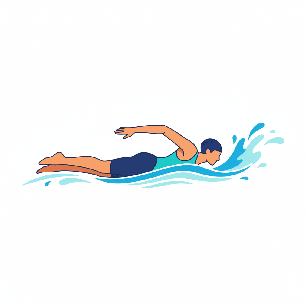Free Flat Vector Swimming Clipart Template to Edit Online