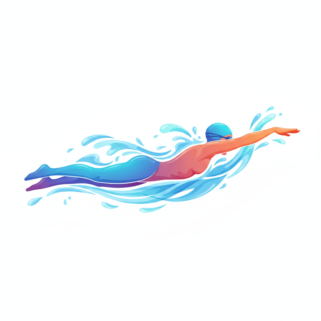 Free Gradient Swimming Vector Clipart Template to Edit Online