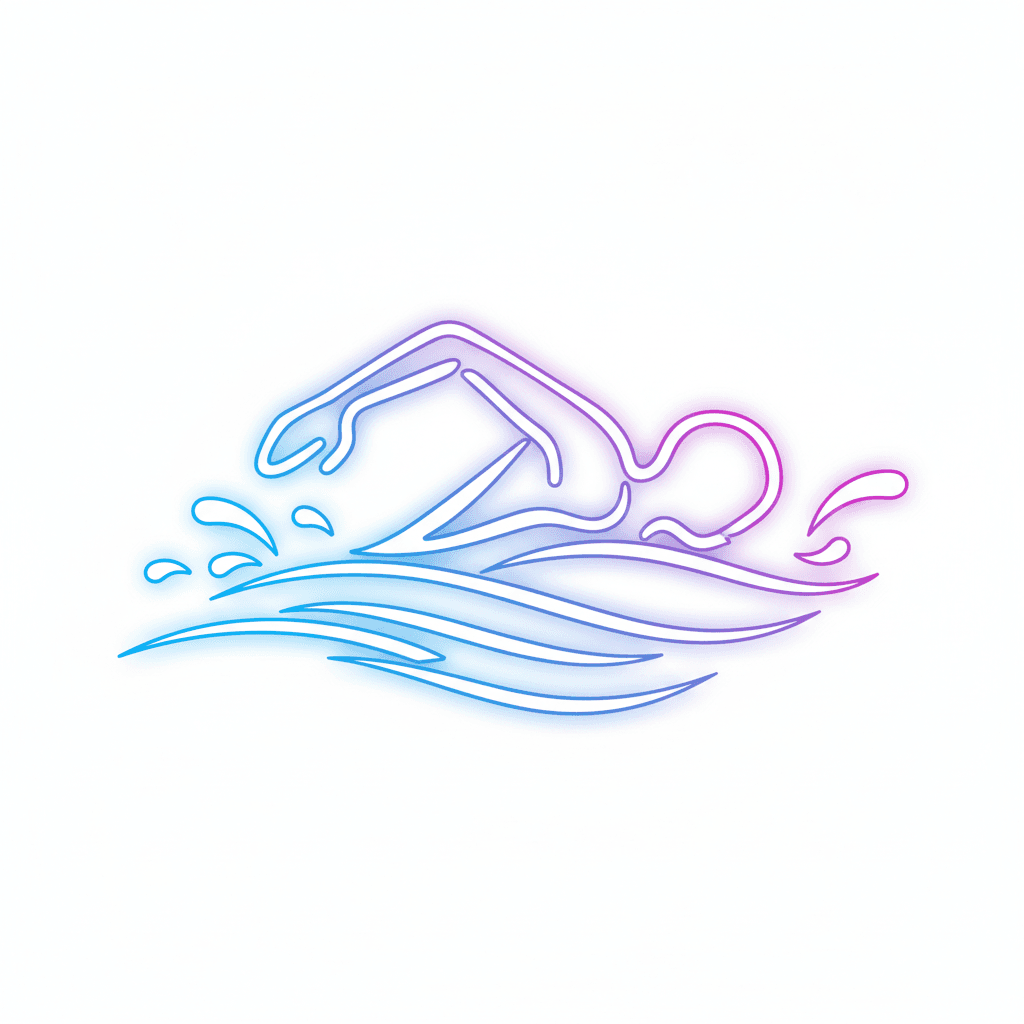 Free Neon Swimming Outline Clipart Template to Edit Online