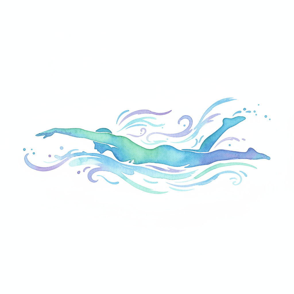 Free Watercolor Swimming Clipart Template to Edit Online