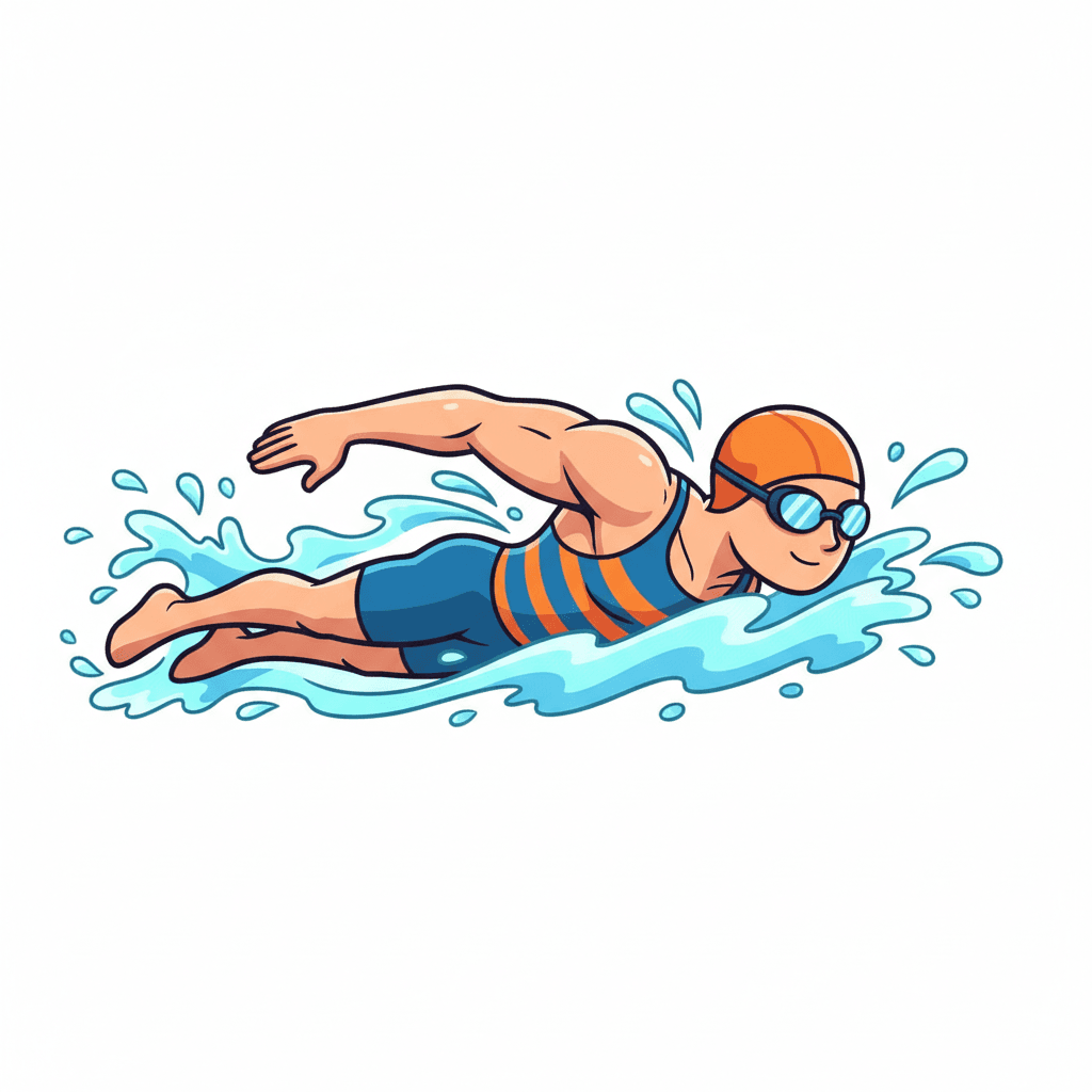 Free Cartoon Swimmer Mascot Clipart Template to Edit Online