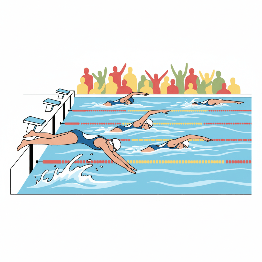 Free Competitive Relay Swimming Clipart Template to Edit Online