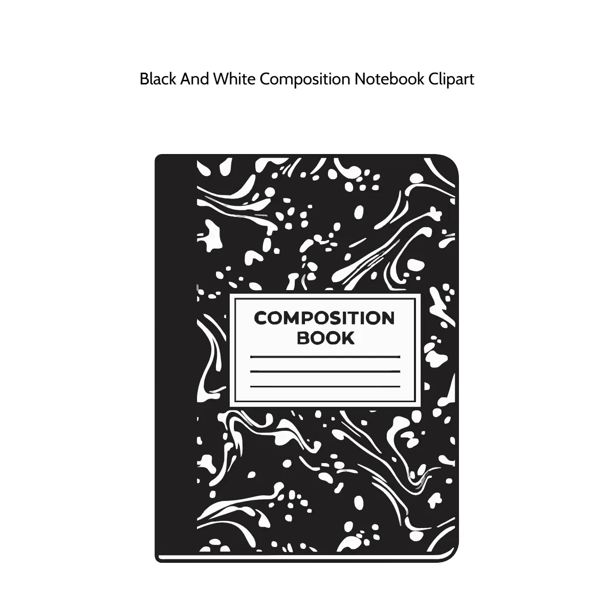 Free Black And White Composition Notebook Clipart Template to Edit Online
