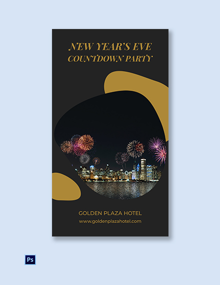 Free New Year Countdown Snapchat Geofilter Template to Edit Online