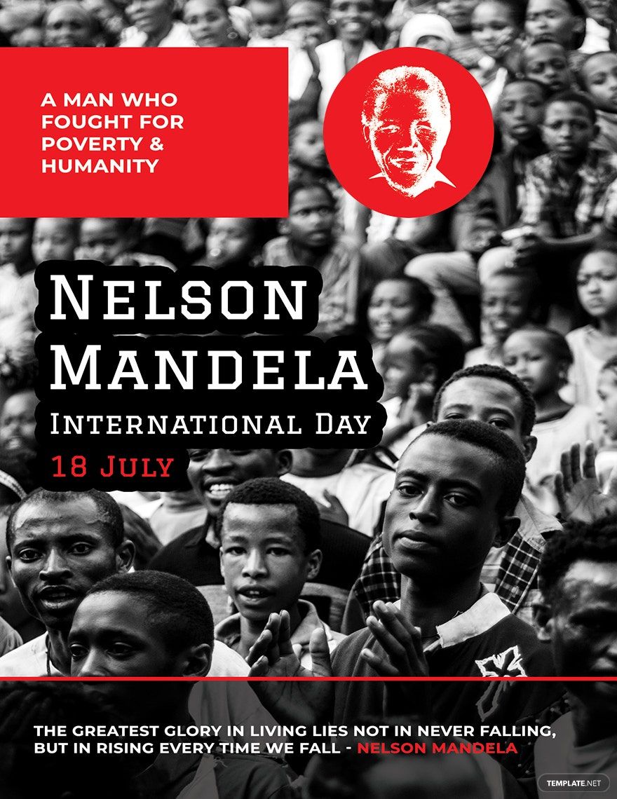 Free Nelson Mandela Day Card Template