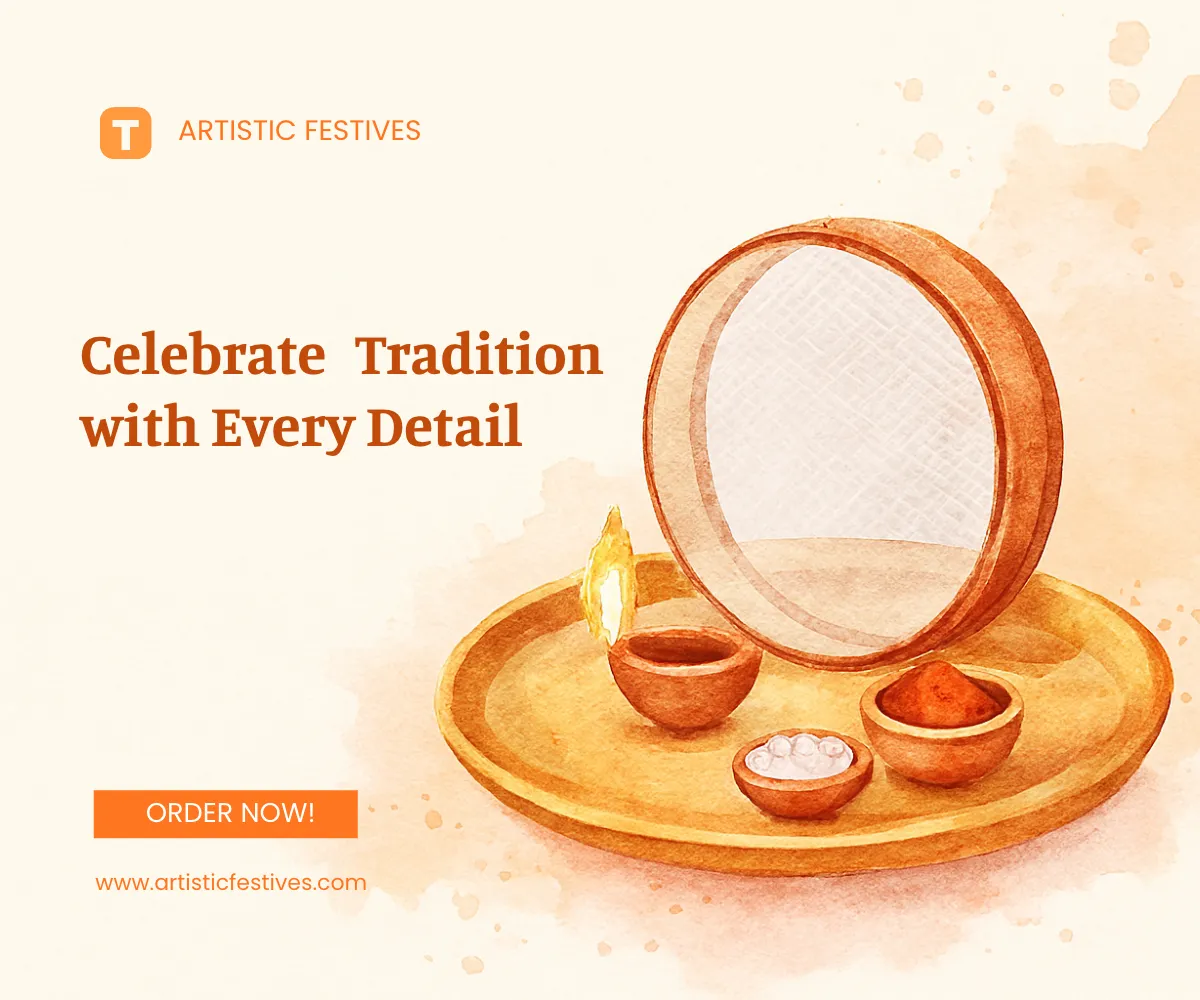 Free Watercolor Karwa Chauth Thali Design Template to Edit Online