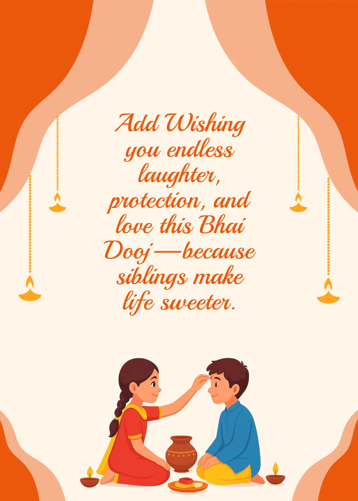 Free Sweet Memories Bhai Dooj Wishes Template to Edit Online
