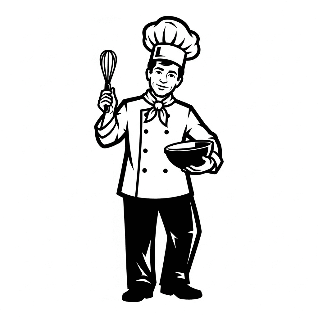 Free Black Chef Clipart Template to Edit Online