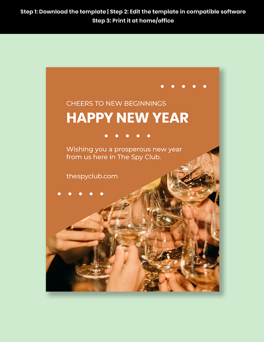 New Year Greeting Flyer Template