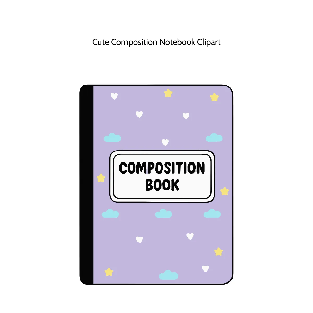 Free Cute Composition Notebook Clipart Template to Edit Online