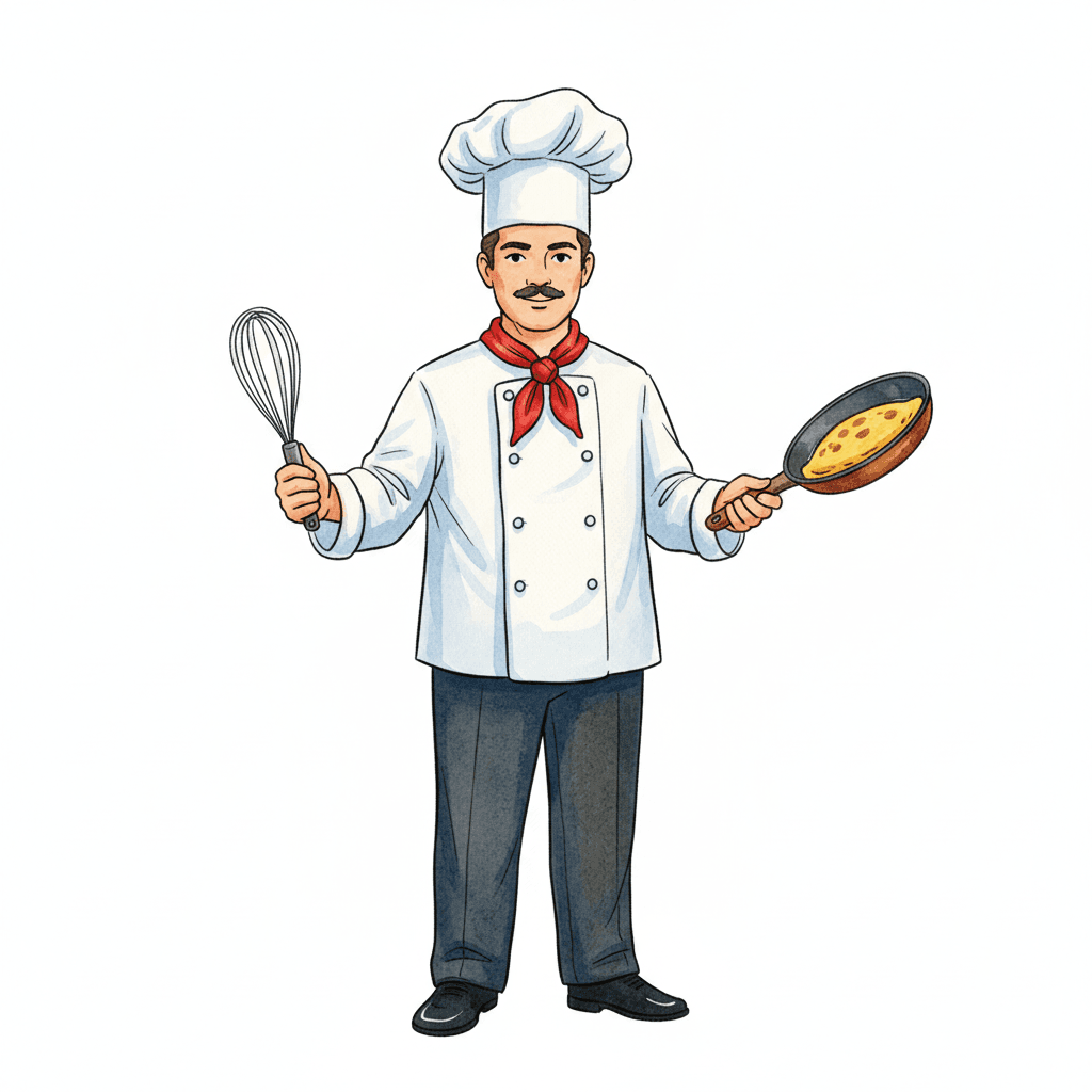 Free Watercolor Chef Clipart Template to Edit Online