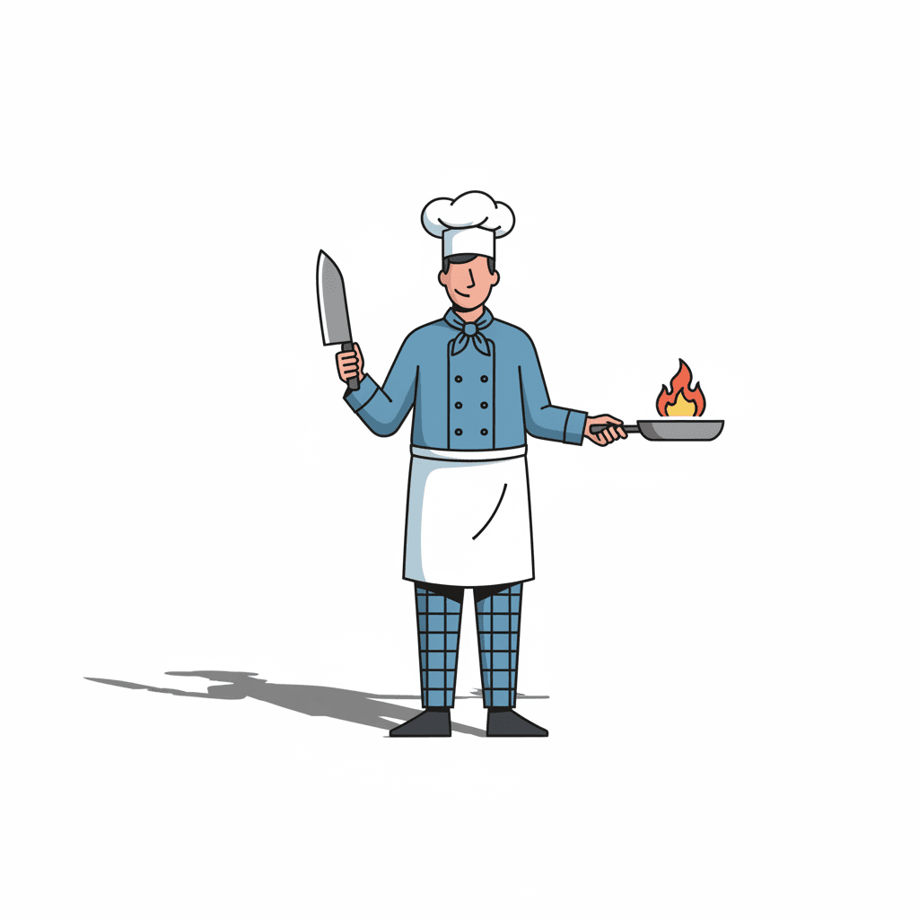 Free Long Shadow Chef Clipart Template to Edit Online