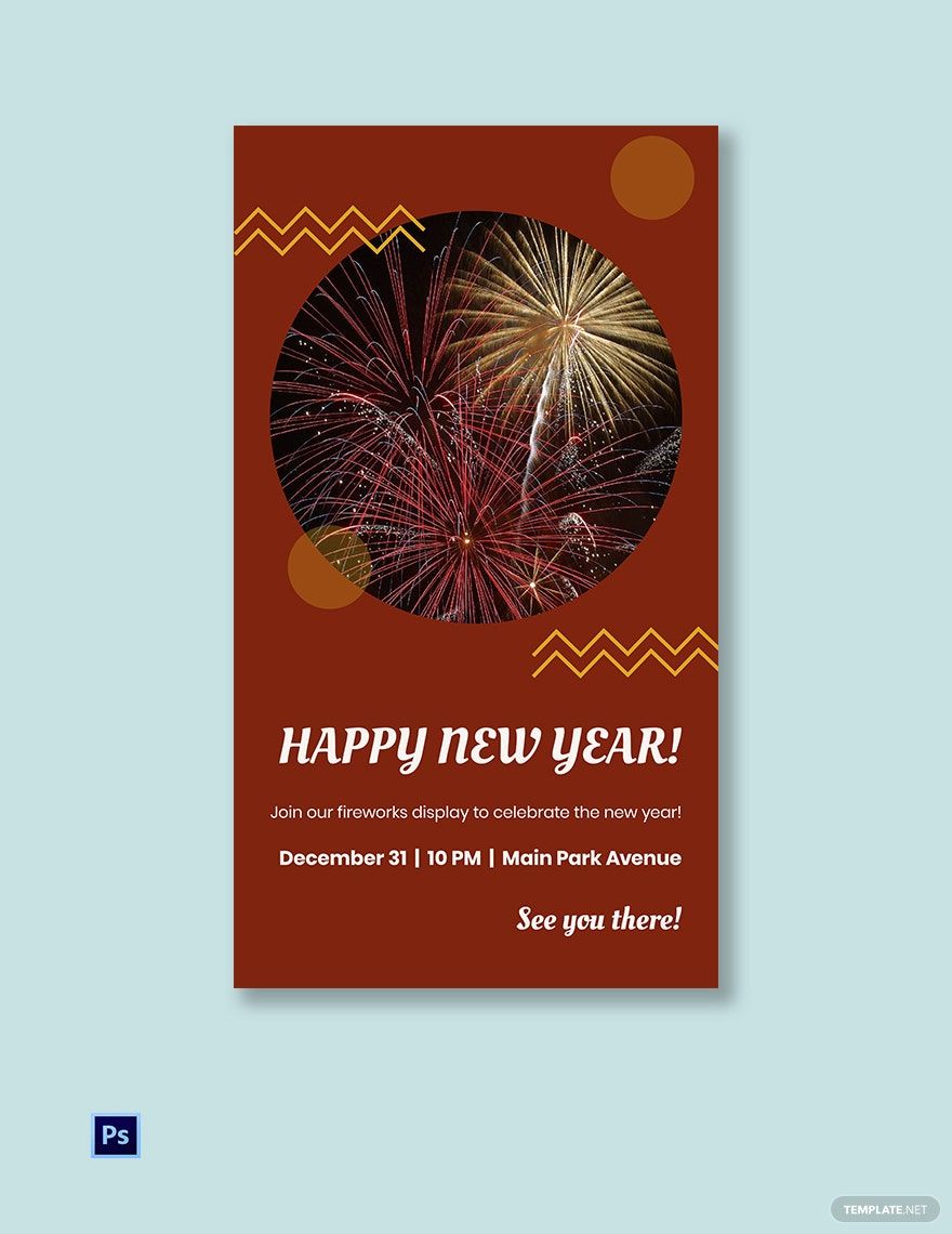 New Year Fireworks Show Instagram Story Template