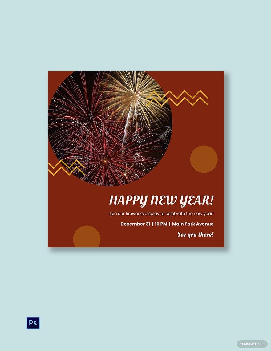 New Year Fireworks Show Linkedin Post Template