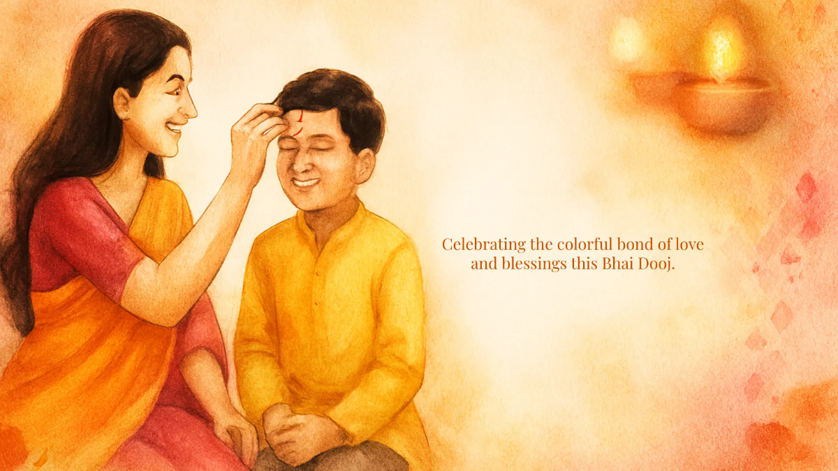 Free Watercolor Celebration Bhai Dooj Background Template to Edit Online