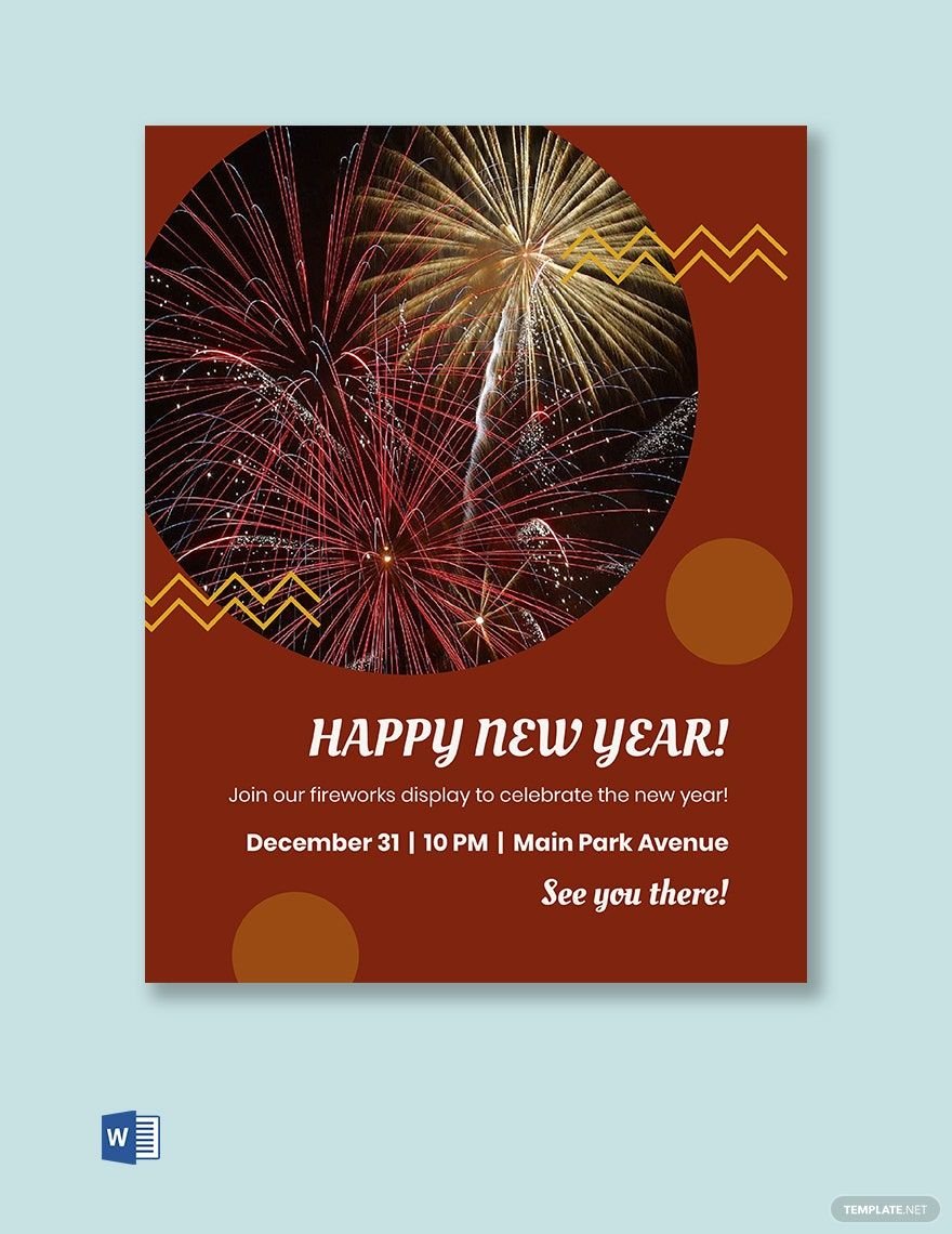 New Year Fireworks Show Flyer Template