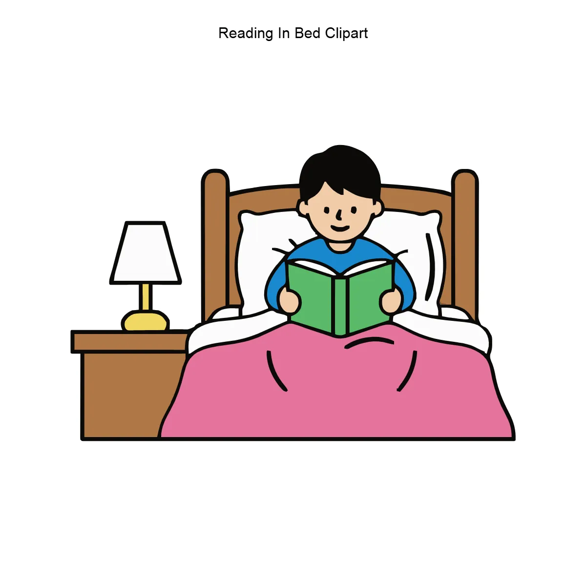 Free Reading In Bed Vector Clipart (PNG, SVG) to Edit Online