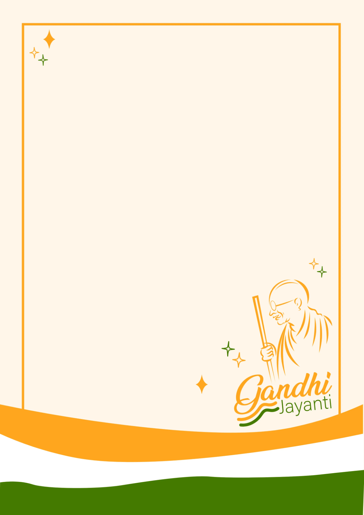 Free Minimalist Gandhi Jayanti Design Border Template to Edit Online