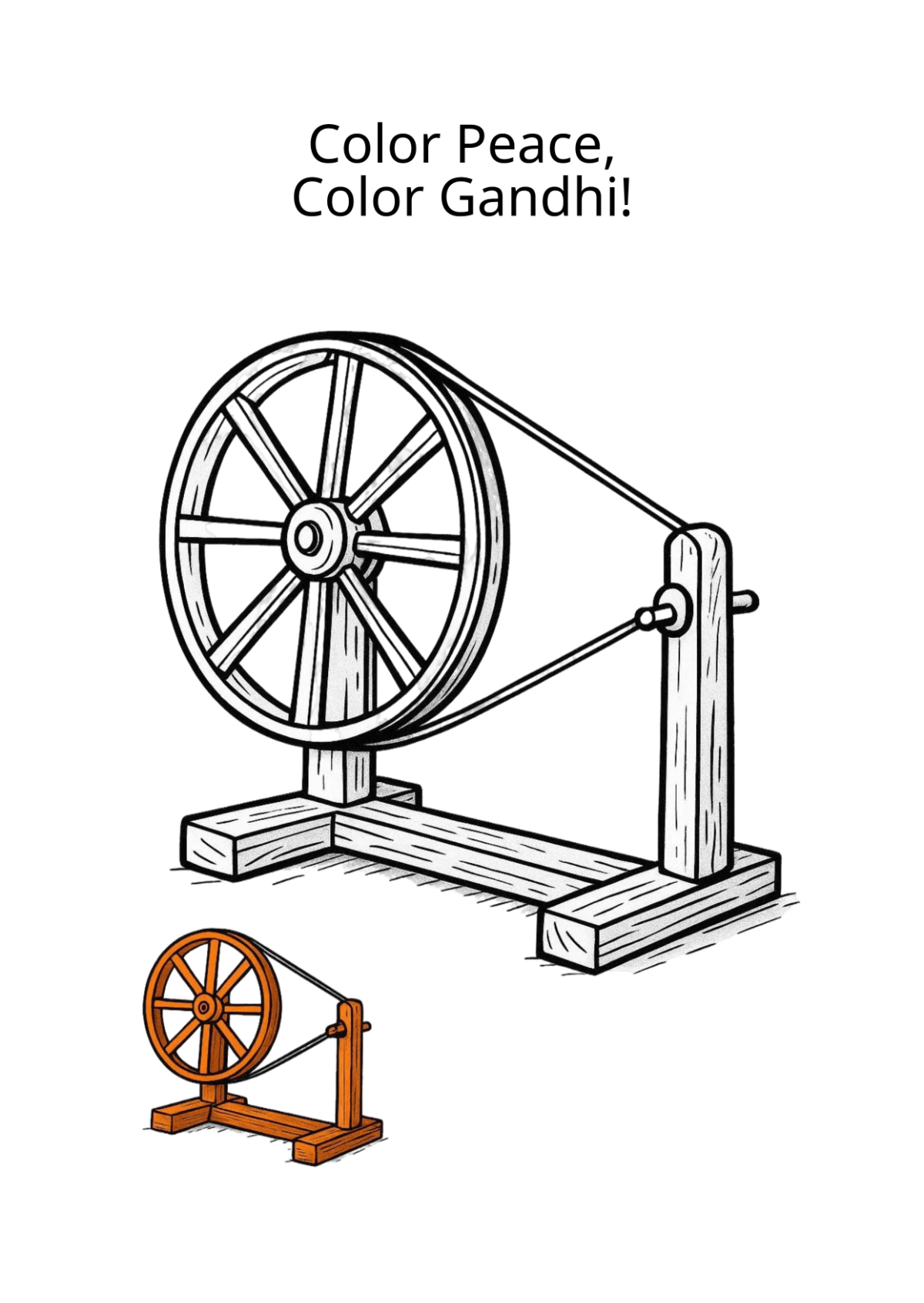 Free Gandhi Jayanti Children’s Activity Coloring Page Template to Edit Online