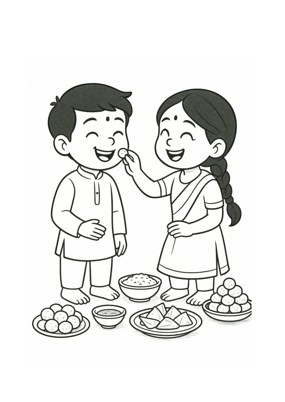 Free Puja Bhai Dooj Drawing Template to Edit Online