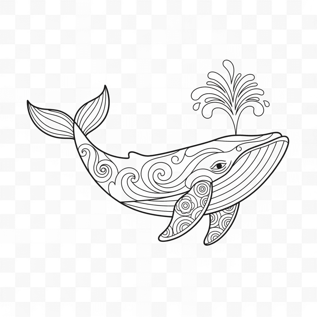 Free Coloring Whale Template to Edit Online