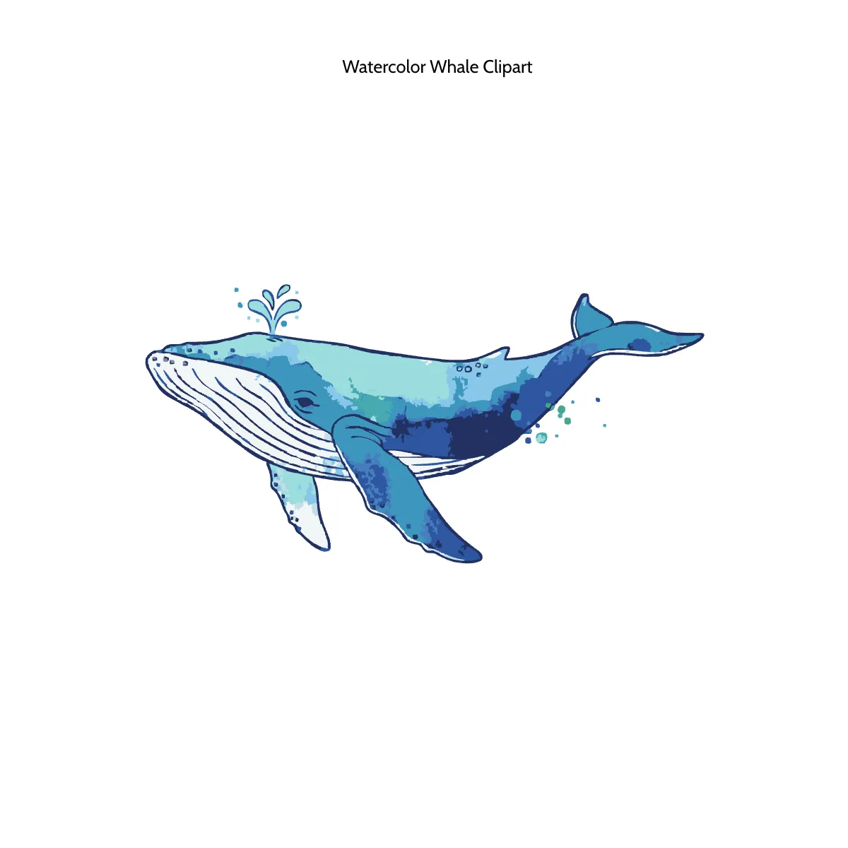 Free Watercolor Whale Clipart Template to Edit Online
