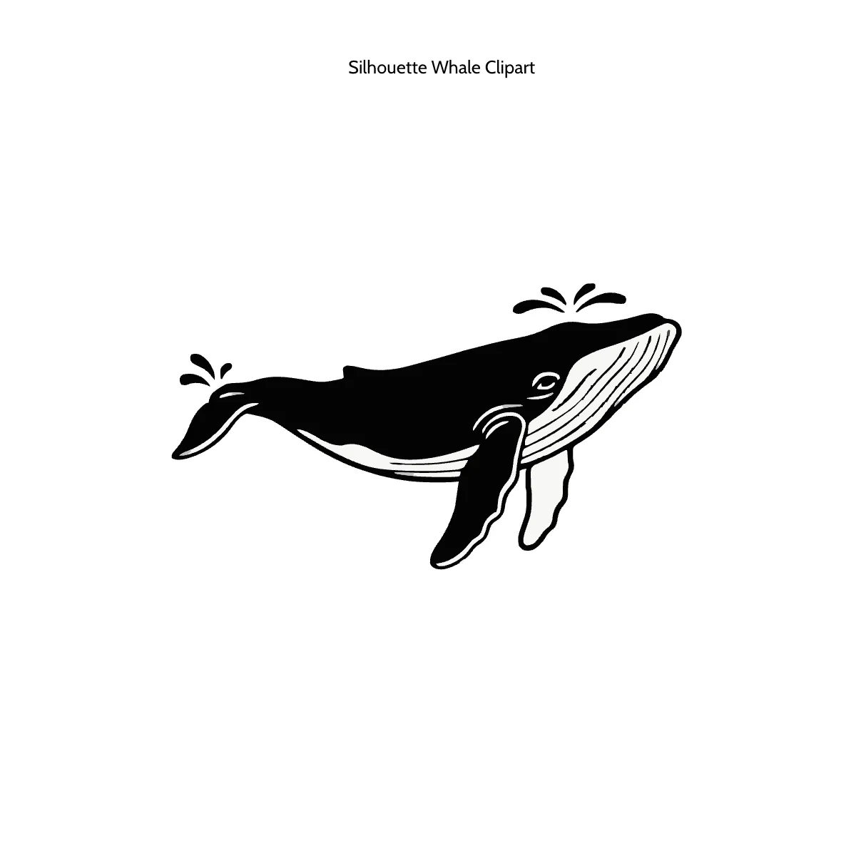Free Silhouette Whale Clipart Template to Edit Online