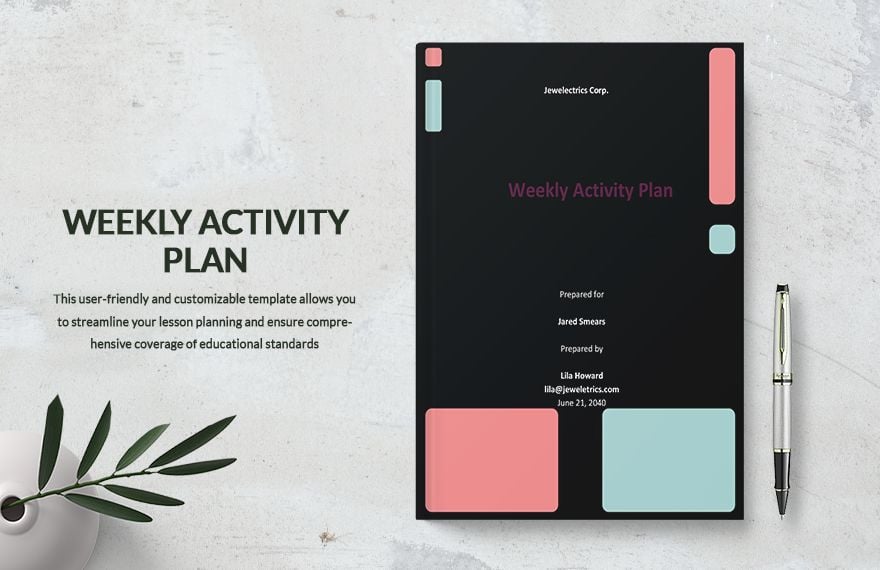 Weekly Activity Plan Template