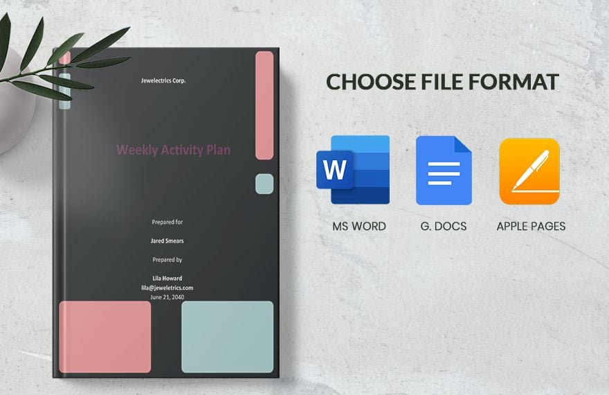 Weekly Activity Plan Template