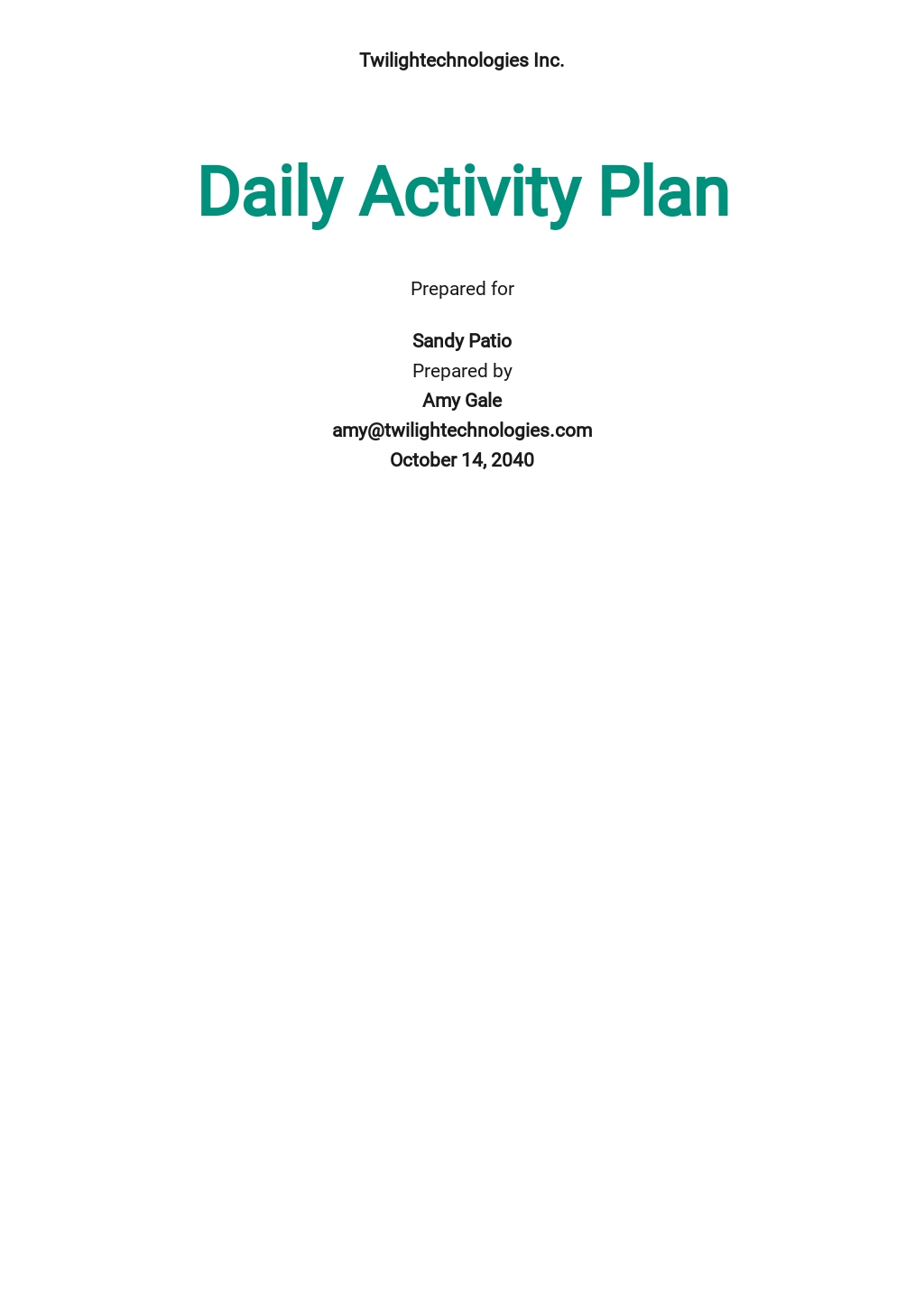 daily activity report template free download word