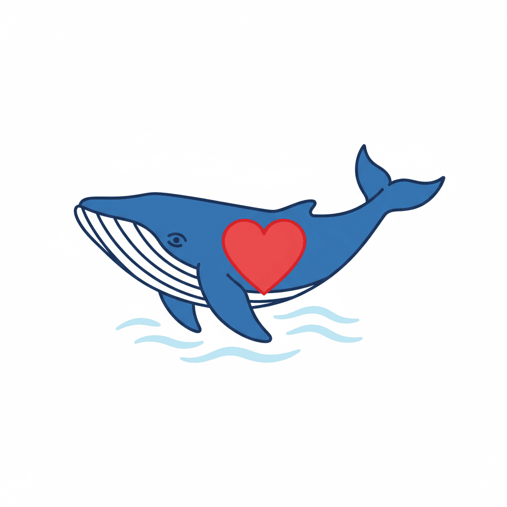 Free Whale with Heart Clipart Template to Edit Online