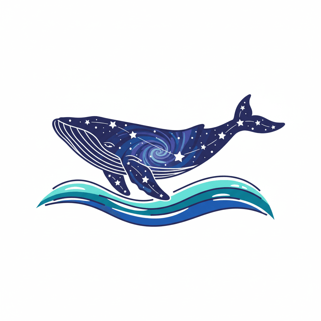 Free Whale with Stars Clipart Template to Edit Online