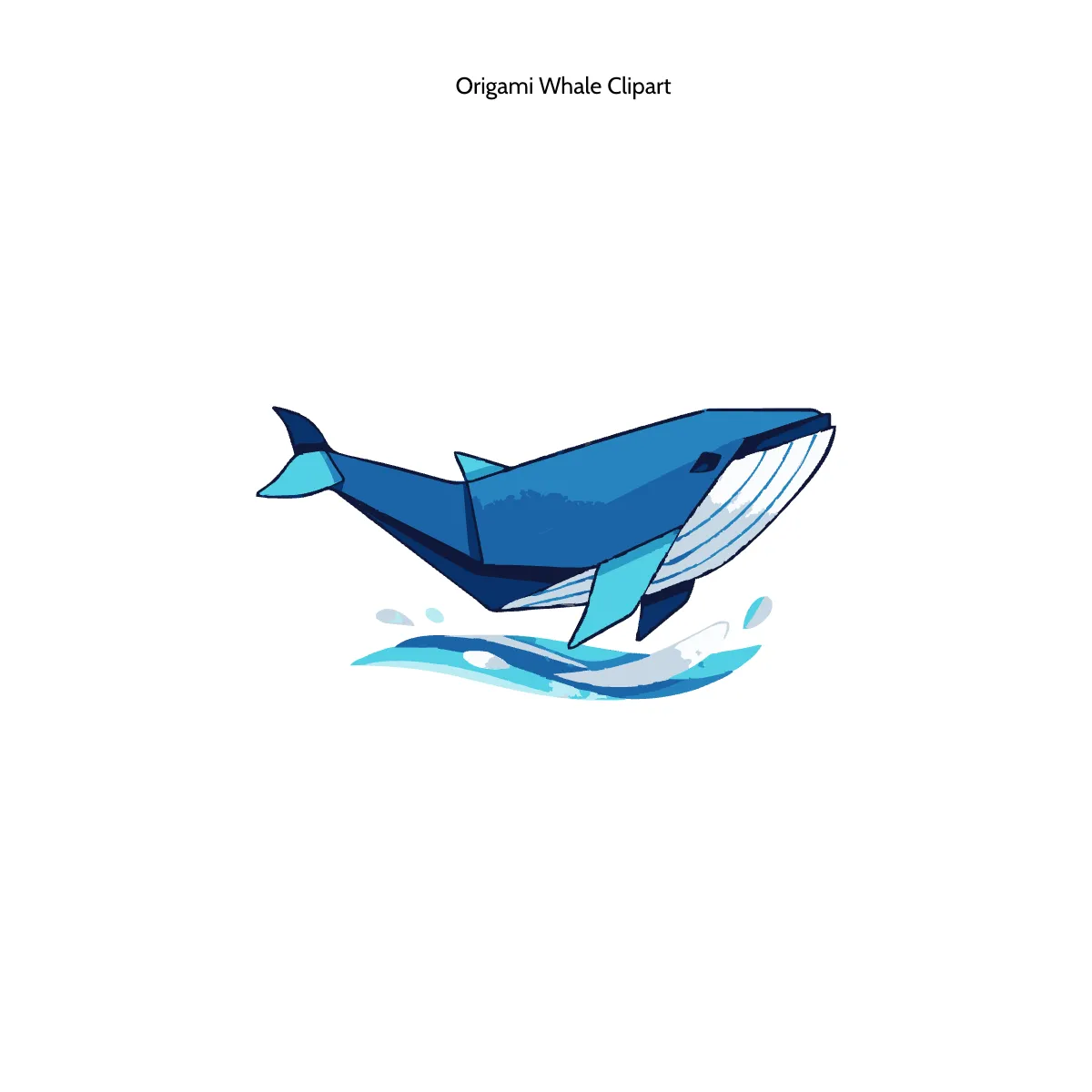 Free Origami Whale Clipart Template to Edit Online