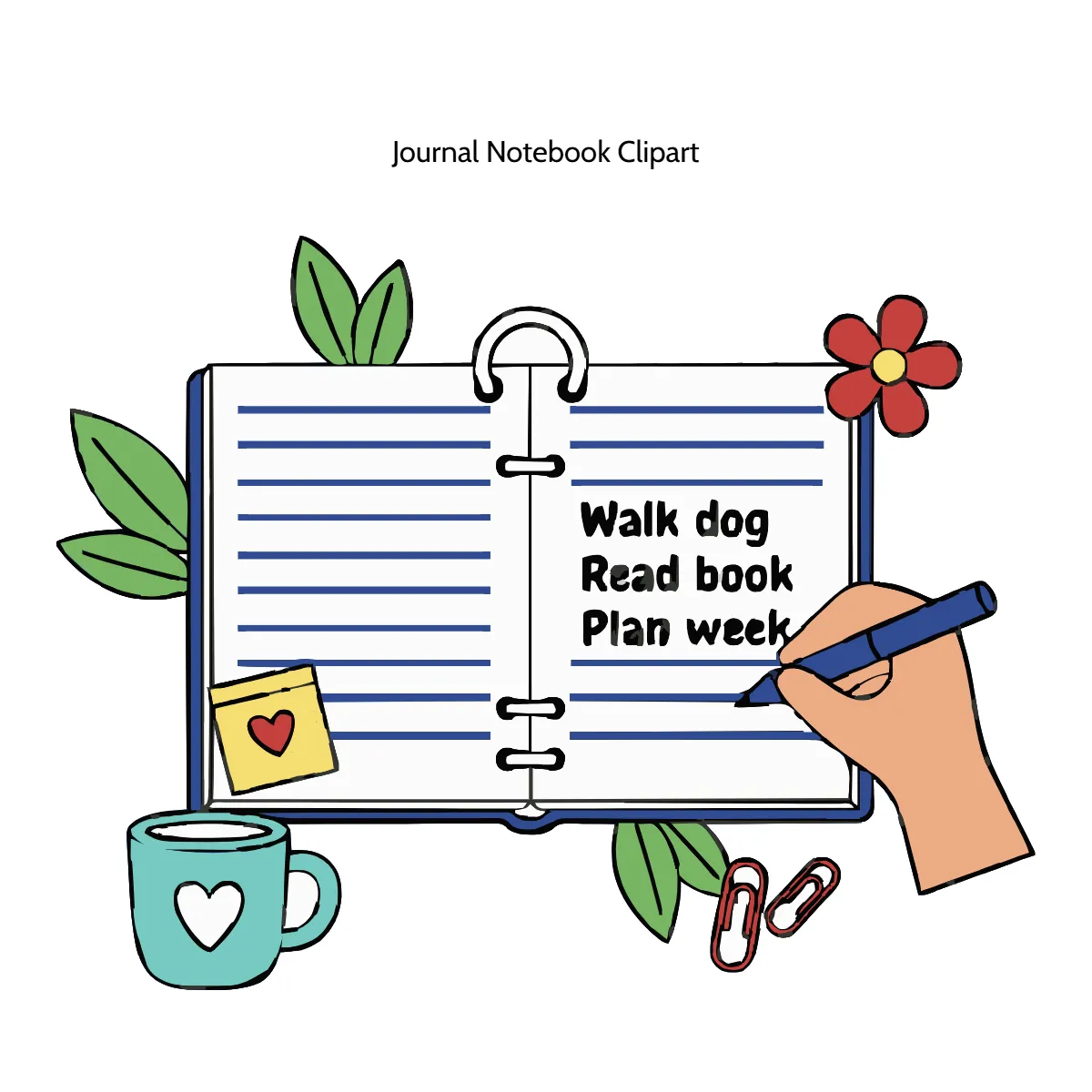 Free Journal Notebook Clipart Template to Edit Online