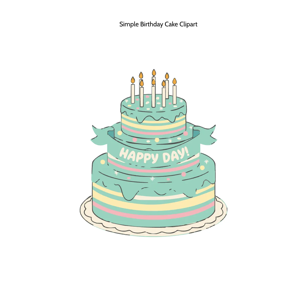 Free Simple Birthday Cake Clipart Template to Edit Online