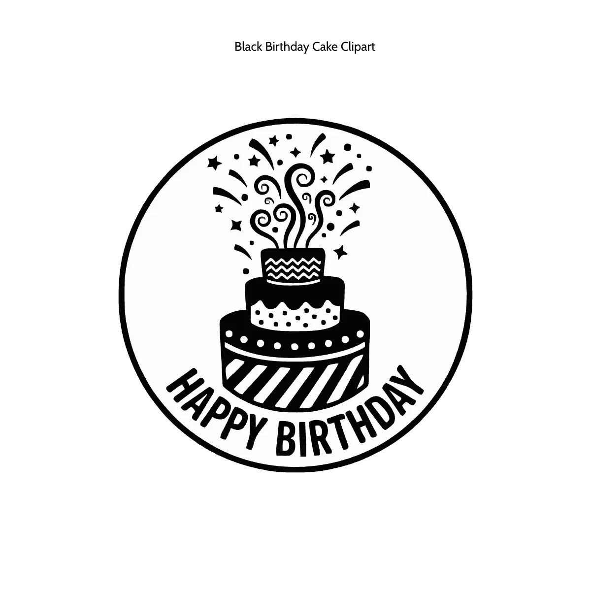 Free Black Birthday Cake Clipart Template to Edit Online