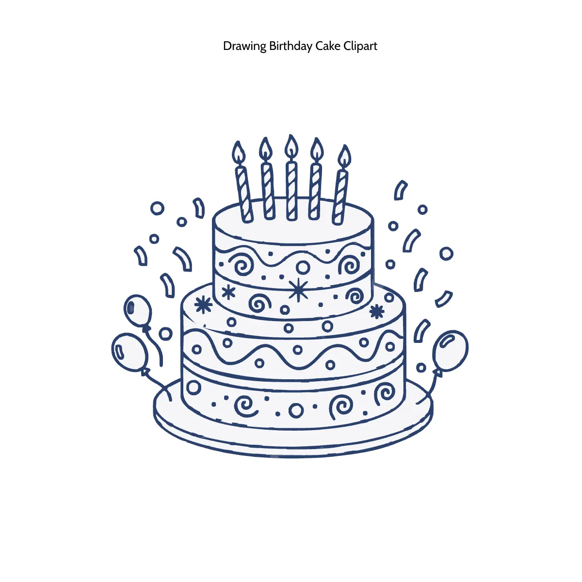 Free Drawing Birthday Cake Clipart Template to Edit Online
