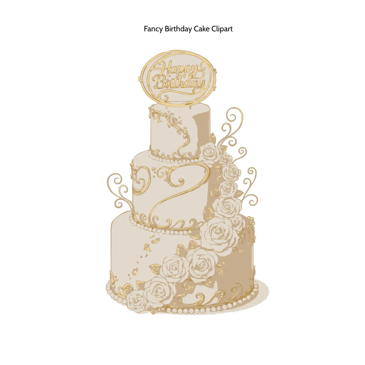 Free Fancy Birthday Cake Clipart Template to Edit Online
