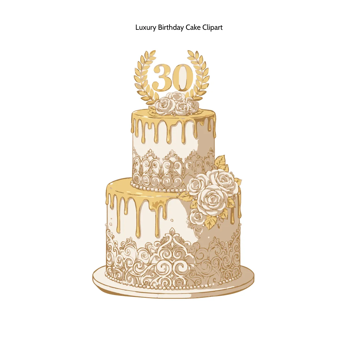 Free Luxury Birthday Cake Clipart Template to Edit Online