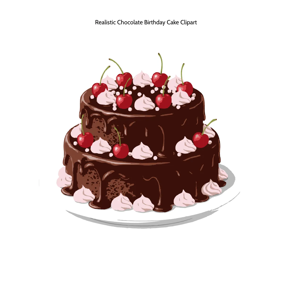 Free Realistic Chocolate Birthday Cake Clipart Template to Edit Online